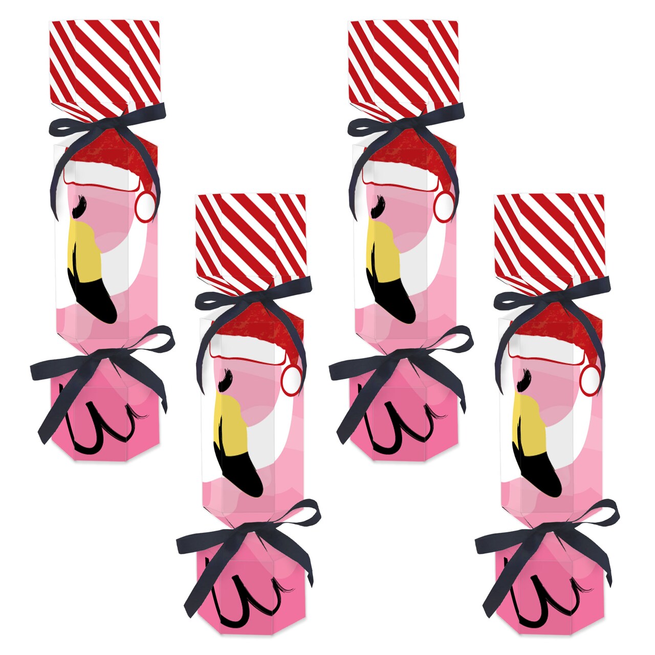 Big Dot of Happiness Flamingle Bells No Snap Tropical Christmas Party Table Favors DIY Cracker Boxes Set of 12